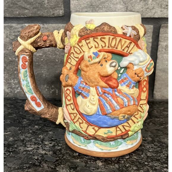Enesco Moose Creek Crossing 3D Professional Party Animal Coffee Mug 1996 #188492 - Picture 1 of 6